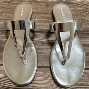 Calvin Klein Silver Sandals Excellent Condition- Worn twice